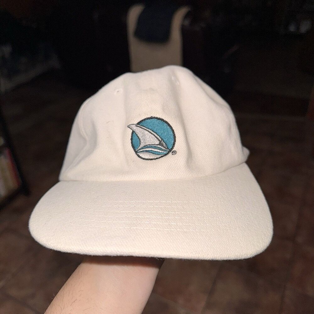 Vintage NHL San Jose Sharks White Cotton Baseball Snapback Pacific Bell SGA